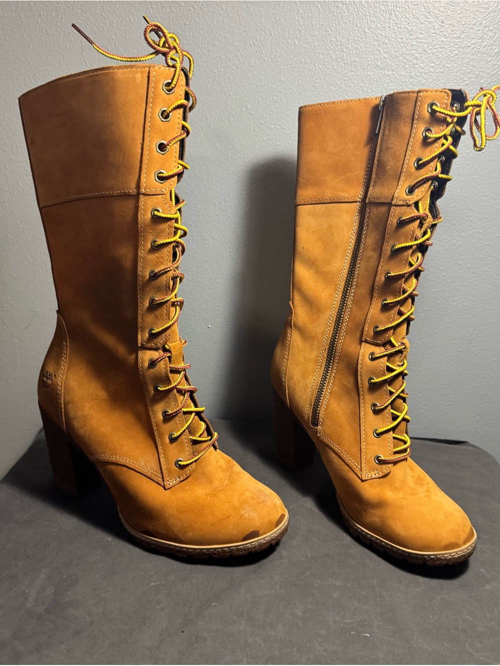 Timberland Women's Lace-Up Heeled Boots in Cognac
